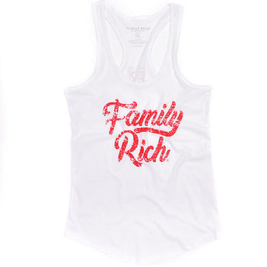 FR Family Rich White Puente Racerback Tank Top Red
