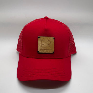 Snapback Trucker Hat with Wood Red
