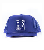 FR Family Rich Snapback Trucker Hat Purple plumeria white