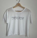 FR Family Rich Wave Crop Tee grey white