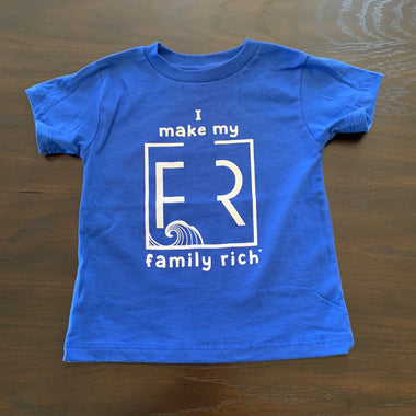 FR Family Rich Wave Tee toddler blue white